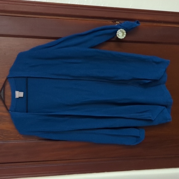 COPY - Chico's Blue Longer Length Knit Long Sleeve Open Cacoon Cardigan Size La… - Picture 1 of 6